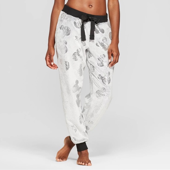Disney Mickey Mouse Super Soft Plush Women’s Pajama Pants in Gray XL - Picture 1 of 5